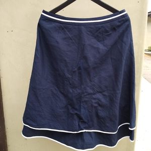 Ann Taylor Loft Navy two layer A line skirt